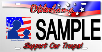 Save Our Troops License Plate for Oklahoma